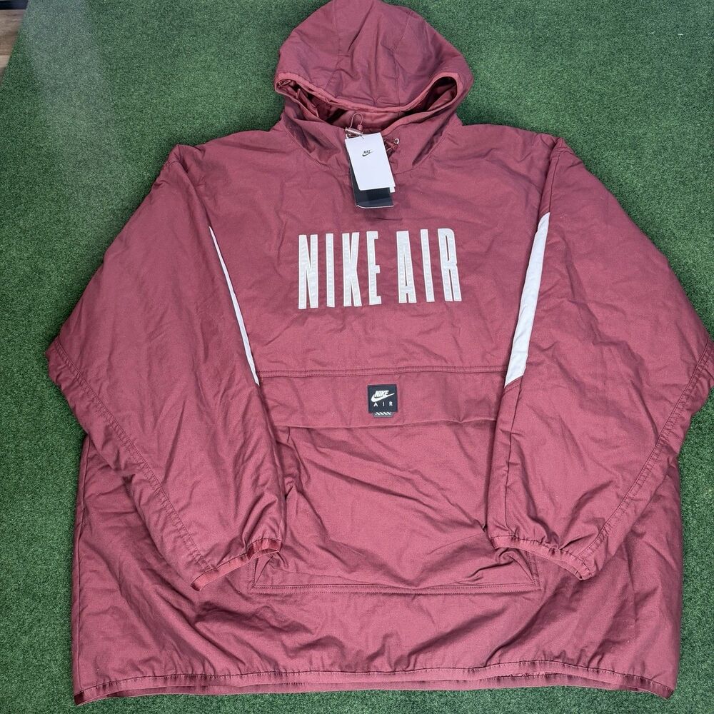 Sz XXL Nike Air Men’s Hooded Woven Anorak Jacket, Burgundy/White IB2769-619